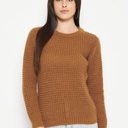 CREATIVE LINE Self Designed Round Neck Woollen Crop Pullover-picture-13