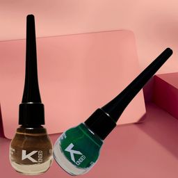 KINDED Set of 3 Waterproof Matte Liquid Eye Liner 5 ml each-Chocolate Brown & Dapper Green-7