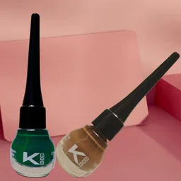 KINDED Set of 2 Waterproof Matte Liquid Eye Liner 5 ml each - Camel Brown & Dapper Green-10