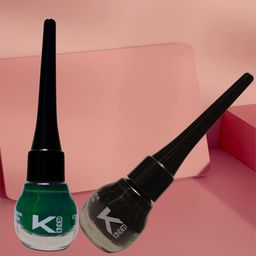 KINDED Set of 2 Waterproof Matte Liquid Eye Liner 5ml each - Dapper Green & Midnight Black-13