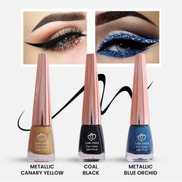 Looks United Set Of 3 Long Lasting Intense Single Stroke Metallic Liquid Eyeliner -5mlEach-15
