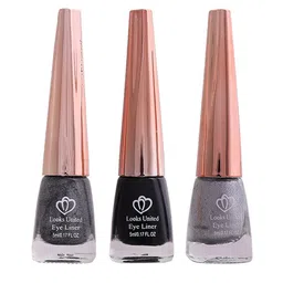 Looks United Set Of 3 Metallic Long Lasting Intense Single Stroke Eyeliners - 5 ml Each-7