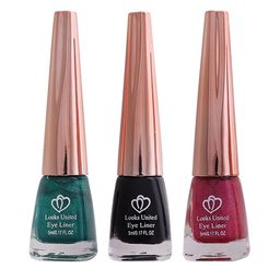 Looks United Set Of 3 Metallic Long Lasting Intense Single Stroke Eyeliner - 5 ml Each-12