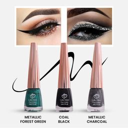Looks United Set Of 3 Metallic Long Lasting Intense Single Stroke Liquid Eyeliner-5ml Each-45