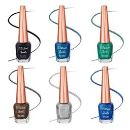 ForSure Set of 6 Sparkle Shine Glitter Liquid Eyeliners 7 ml Each - 02, 03, 04, 05, 06, 08-16