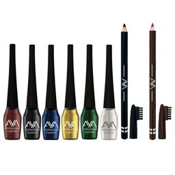 AYA Set of 6 Waterproof Eyeliner - 5ml each & 2 Eyebrow Pencil - 1.4g each-3