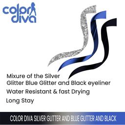 Adbeni Color Diva Set Of 3 Long Lasting Liquid Eyeliner-6ml Each- Black-Blue-Silver image 2