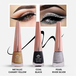 Looks United Set Of 3 Metallic Long-Lasting Intense Single Stroke Liquid Eyeliner-5ml Each image 4