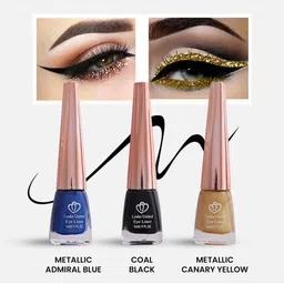 Looks United Set Of 3 Metallic Long Lasting Intense Single Stroke Eyeliner 5ml Each image 4