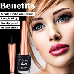 ForSure Set of 2 Sparkle Long Lasting Liquid Eyeliner 7ml each - Black 01 & Golden 04 image 3