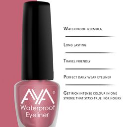 AYA Set Of 2 Waterproof & Long Lasting Metallic Glossy Liquid Eyeliner 5ml Each - Metallic Pink & Metallic Grey image 2