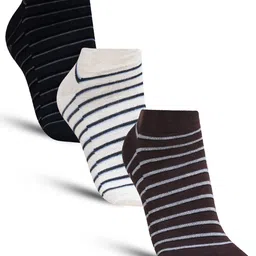Dollar Socks Men Assorted  Pack Of 3 Pure Cotton Shoe Liners-15