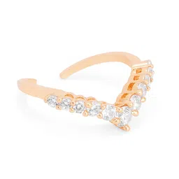 MINUTIAE Gold-Plated Crystal Studded Adjustable Finger Ring image 3
