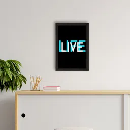 eCraftIndia Black & Blue Live Life Motivational Quote Satin Matt Texture UV Art Wall Painting-image-6