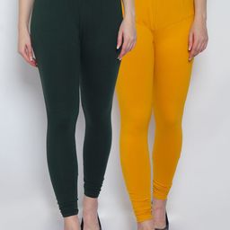 GRACIT Women Pack Of 2 Solid Churidar-Length Leggings-image-27