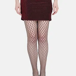 Hill Islands Women Black Fishnet Patterned Pantyhose Stockings-picture-18