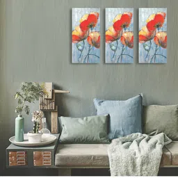 MARKET99 Orange & Grey Floral Oil Painting-image-45