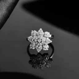 Voylla Rhodium-Plated Taj Shakila CZ-Studded Finger Ring-47