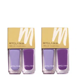 MyGlamm Set of 2 High Gloss 2 IN 1 Nail Paint 10 ml Each - Wine Tasting-55