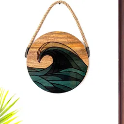 ExclusiveLane Brown Oean Tide Wood Wall Plated Hanging-picture-0