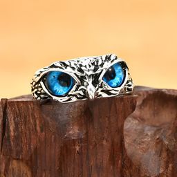 KARISHMA KREATIONS Unisex Stainless Steel Owl Eye Shaped Finger Ring-image-71