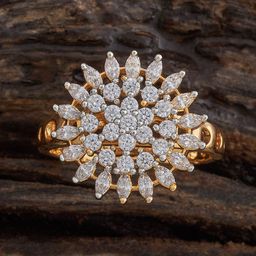 Kushal's Fashion Jewellery Gold-Plated CZ-Studded Finger Ring-image-59