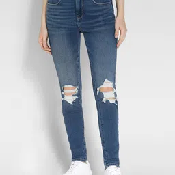 AMERICAN EAGLE OUTFITTERS Women Slim Fit Mildly Distressed Light Fade Stretchable Jeans-image-42
