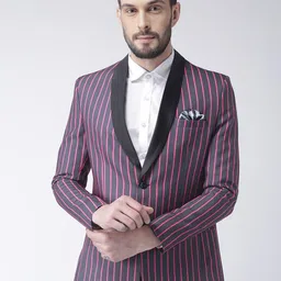 Hangup Men Pink Printed Single Breasted Blazer-31