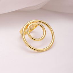 Rubans Gold Plated Spiral Finger Ring-image-41