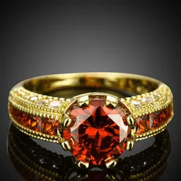 Yellow Chimes Gold Toned Dazzling Imperial Red Austrian Crystal  Ring-30