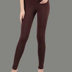 SPIFFY Women Brown Solid Ankle-Length Leggings-image-70