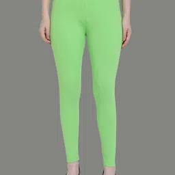 SPIFFY Women Florescent Green Solid Ankle-Length Leggings-picture-57