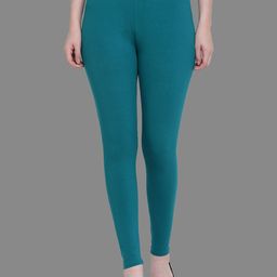SPIFFY Women Teal Green Solid Ankle-Length Leggings-image-77