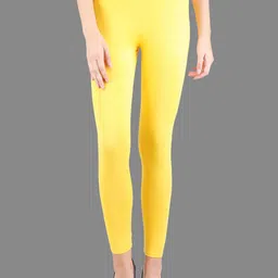 SPIFFY Women Yellow Solid Leggings-image-63