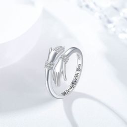 Yellow Chimes Silver-Plated Stones-Studded Engraved Finger Ring-image-89