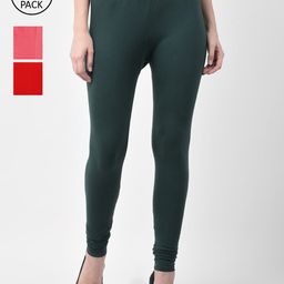 GRACIT Women Pack Of 3 Solid Ankle-Length Leggings-image-71