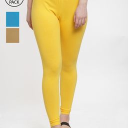 GRACIT Women Pack Of 3 Solid Ankle-Length Leggings-image-60