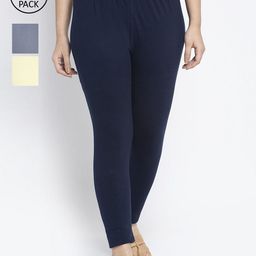 GRACIT Women Pack Of 3 Solid Ankle-Length Leggings-image-96