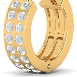 KUBERBOX Corton Broad 18KT Gold Diamond Studded Nose Ring-0.66gm-image-20