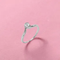 Mia by Tanishq 92.5 Sterling Silver Curved Elegance Cubic Zirconia Studded Finger Ring-48