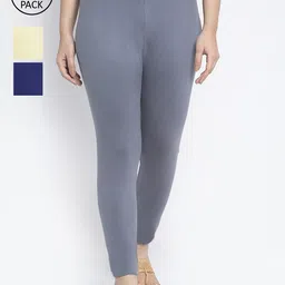 Jinfo Women Pack of 3 Solid Ankle Length Leggings-picture-4