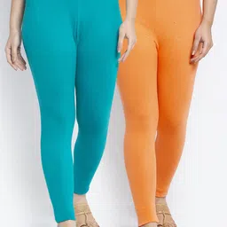 Jinfo Women Pack Of 2 Solid Ankle-Length Leggings-picture-40