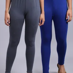 GRACIT Pack Of 2 Cotton Lycra Ankle-Length Leggings-image-32