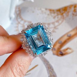 Designs & You Silver-Plated AD Studded Rectangular Finger Ring image 2