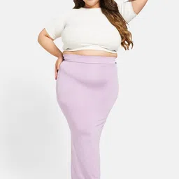 Curves By ZeroKaata Plus Size Solid Seamless Saree Shapewear with Side Drawstring image 4