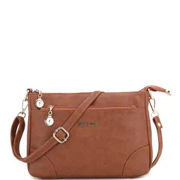 WOMEN MARKS PU Structured Sling Bag With Zip Detail-48