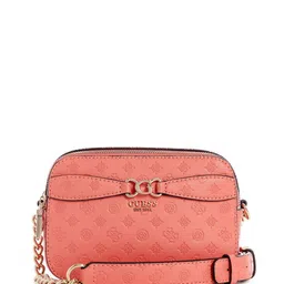 GUESS Ethnic Motifs Colourblocked PU Structured Sling Bag-5