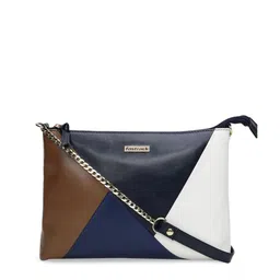 Fastrack Navy Blue Colourblocked Structured Sling Bag-8