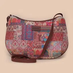 ZOUK Red  Printed Half Moon Sling Bag image 1