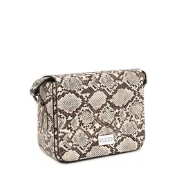 KLEIO Structured Snake Printed Box Sling Bag image 3